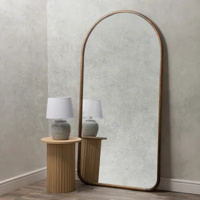 The Range Dark Wood Round Edge Arch Mirror