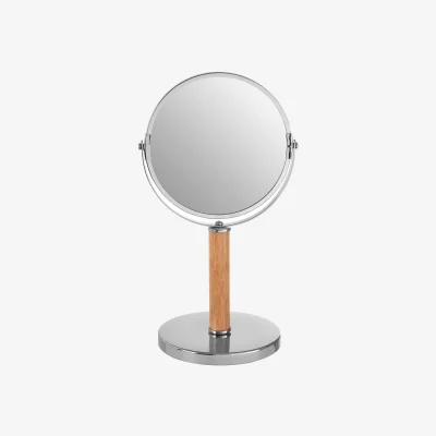 The Range Cassini Chrome And Rubberwood Table Mirror