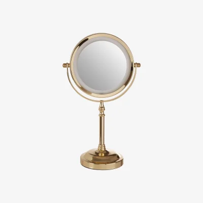 The Range Cassini Gold Finish LED Large Table Mirror - Gold