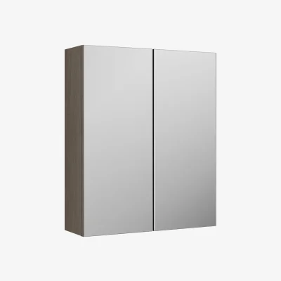 The Range Balterley 600 Mirror Cab-50/50 Split ( Deep) - 180mm - Solace Oak - Grey Vicenza Oak