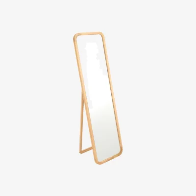 The Range Full-Length Wooden Frame Mirror with Stand - Original Wood