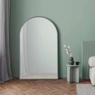 The Range Wide Metal Arch Mirror  - Greige