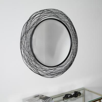 The Range Nest Effect Metal Round Mirror - Black