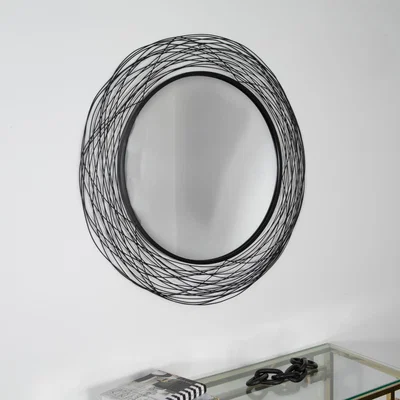 The Range Nest Effect Metal Round Mirror - Black