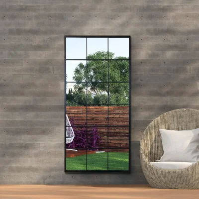 The Range Genestra Black Modern Window Garden Mirror - Black