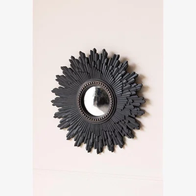 Rockett St George Black Starburst Traditional Convex Mirror