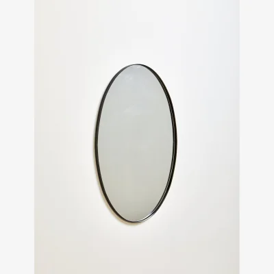 The Range Bisha Small Black Wall Mirror with Gold Edge - Black