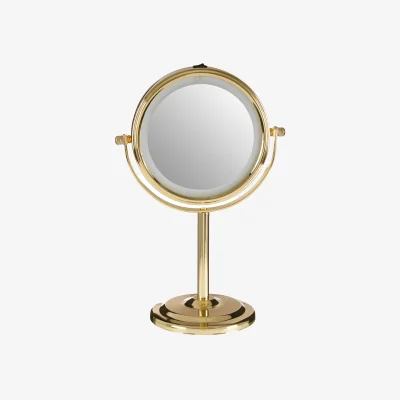 The Range Cassini Gold Finish LED Small Table Mirror - Gold