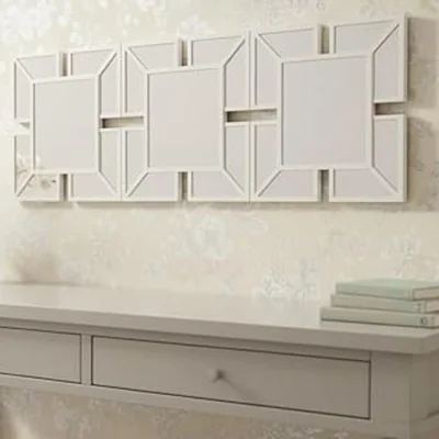 The Range 3x Art Deco Wall 1920 Design Tile Mirror White 25Cm -  WHITE