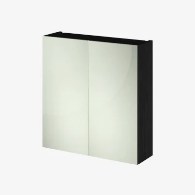 The Range Balterley 800 Mirror Unit 50 50 Hblack - Charcoal Black - Black Woodgrain