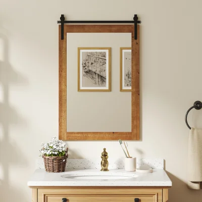 The Range Rustic Bathroom Mirror - Brown