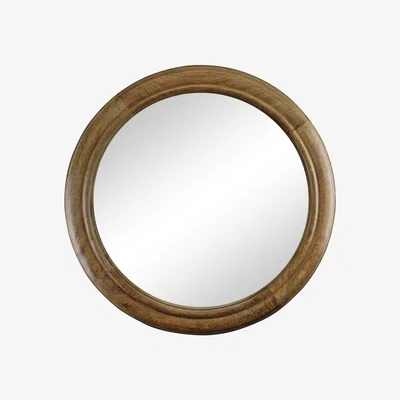 The Range Mango Wood Circular Wall Mirror - Brown