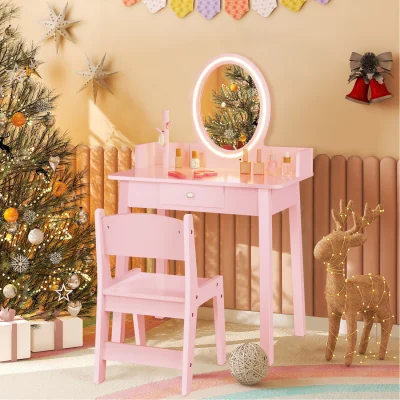 The Range Kids Vanity Set with Lighted Mirror - Light Pink