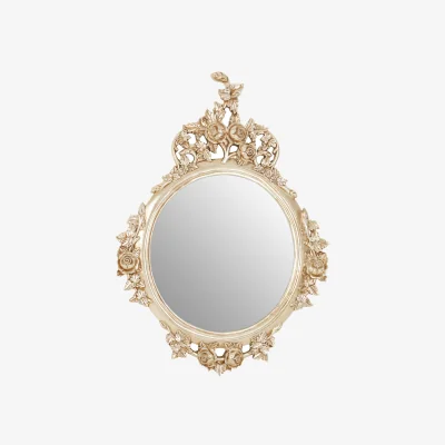 The Range Marseille Champagne Finish Round Wall Mirror