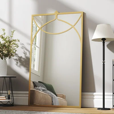 The Range Rectangular Gold Metal Decorative Wall Mounted Mirror - Gold