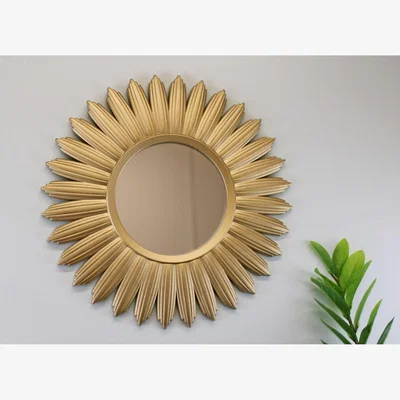 The Range Large Gold Sunburst Mirror - Yellow