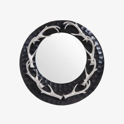 The Range Glitzy Small Circular Wall Mirror - Black