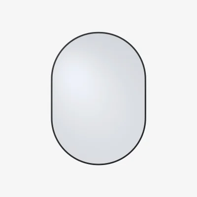 The Range Oval Wall Hanging Mirror - Black
