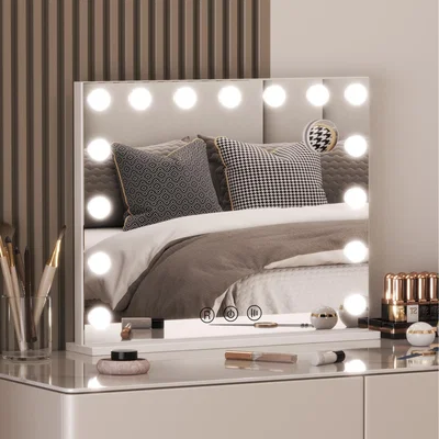 The Range Hollywood Vanity Mirror with Lights and 10X Magnifier - White
