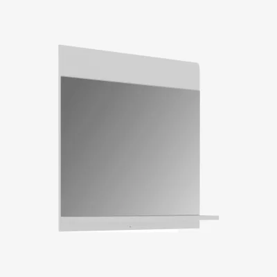 The Range Ice Cave Mirror with Shelf in White with White High Gloss Front - White