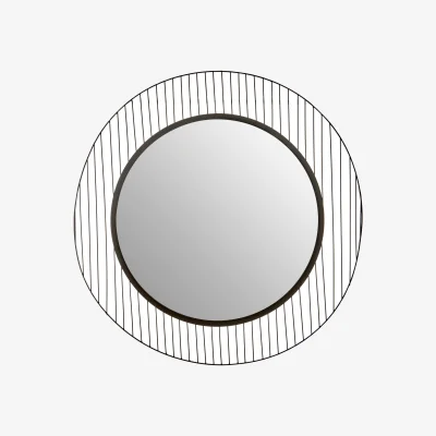 The Range Orsina Trento Linear Lines Frame Wall Mirror - Black