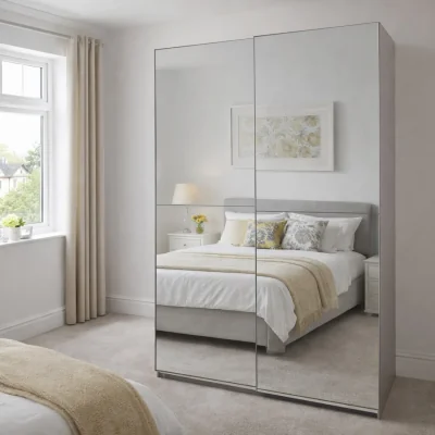 The Range Queen 135 Sliding Full Mirror White - White / 180.0cm