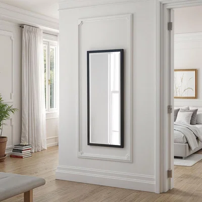 The Range Eternity Full Length Bevelled Mirror  - Black / 156.5x65cm