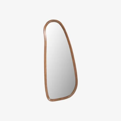 The Range Yomi Walnut Wood Large 120x50cm Pebble Wall Mirror - Walnut