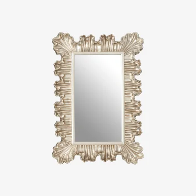 The Range Charlene Brushed Gold Rectangular Wall Mirror - Silver