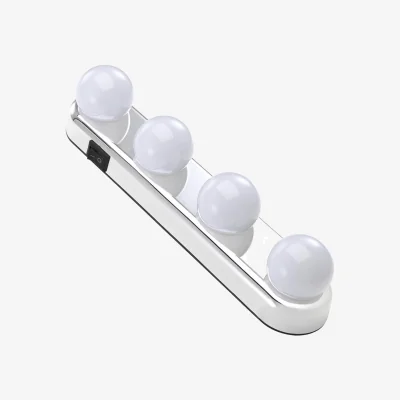 The Range Stick On Vanity Lights for Mirror Battery Powered Cordless LED Makeup - White