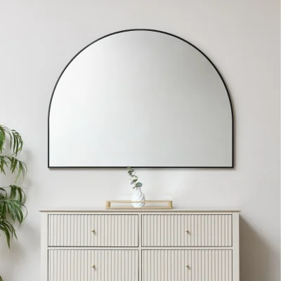 The Range Large Black Arched Wall Mirror 90cm x 120cm - Black
