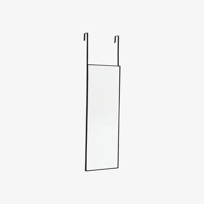 The Range HomeScape Rectangular Metal Frame Over the Door Full Length Mirror - Black
