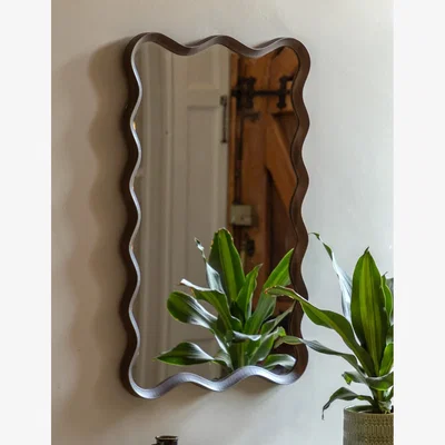 Rose & Grey Ripple Walnut Mirror