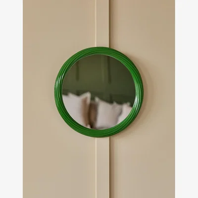Rose & Grey Green Round Puffy Mirror