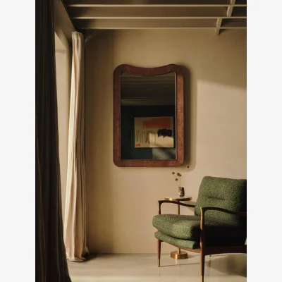Soho Home Matilda Wall Mirror, Oak Burl