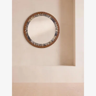 Soho Home Fiore Wall Mirror, Brazilian Quartzite & Ash Burl