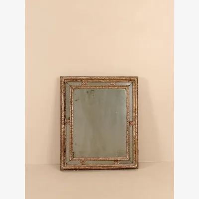 Soho Home Vintage Silver Gilded Mirror, Foxed Glass, France