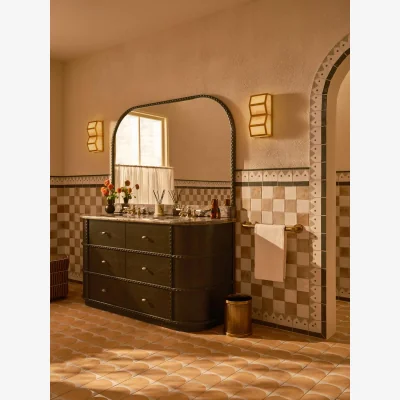 Soho Home Pietro Double Vanity With Mirror, Brazilian Quartzite