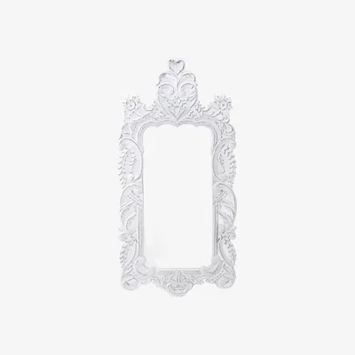 Sazy Esko Rectangular Wooden Mirror, Off-White, 60x120 cm