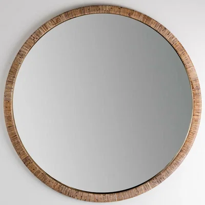 Tobias Oliver Porta Romana | Holden Mirror Large | Dark Cane with Brass