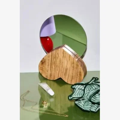 Urban Outfitters Wooden Heart Mirror - Neutral ALL at Urban Outfitters
