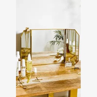Urban Outfitters Urban Outfitters Gold Frame Dressing Table Mirror - Gold ALL