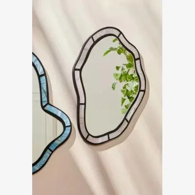 Urban Outfitters Pearlescent Lilac Squiggle Mirror - Lilac 50.8cm x 35.5cm x 1.3cm at Urban Outfitters