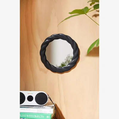 Urban Outfitters Jaime Braided Wall Mirror - Black ALL at Urban Outfitters