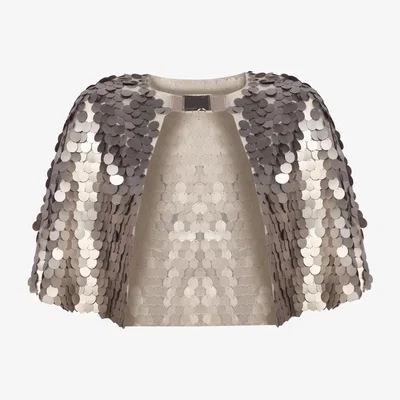 Wolf & Badger Women's Mirror Cape - Silver | One Size | Yorstruly