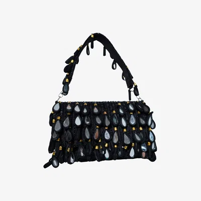 Wolf & Badger Women's Luxury Handcrafted Mirror Flap Bag In Black | One Size | Nesavaali