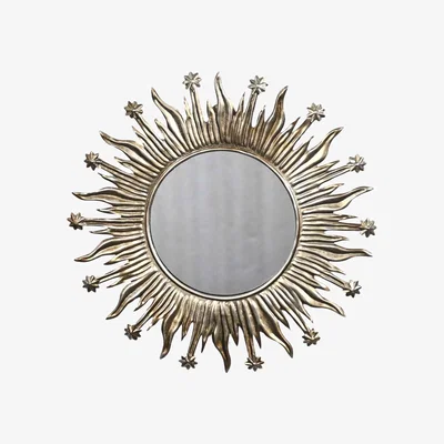 Wolf & Badger Round Sunburst Mirror Silver | Lila Rasa