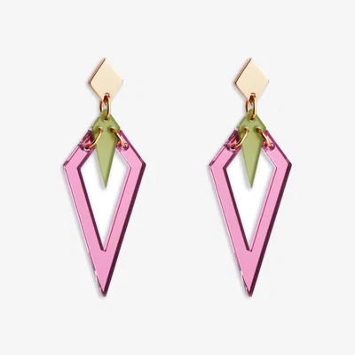Wolf & Badger Women's Pink / Purple / Green Arrowheads - Pink Mirror And Green | Toolally