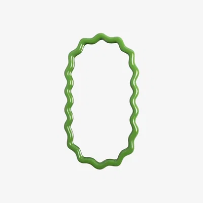 Wolf & Badger Wavey Mirror In Green Oval | Casabyjj