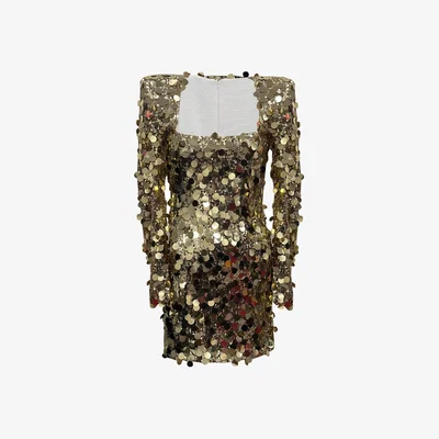 Wolf & Badger Women's Gold Mirror Sequin Mini | Large | Meraki Official